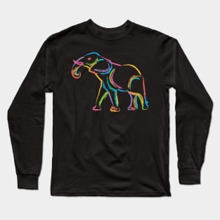 Rainbow Elephant Long Sleeve T-Shirt